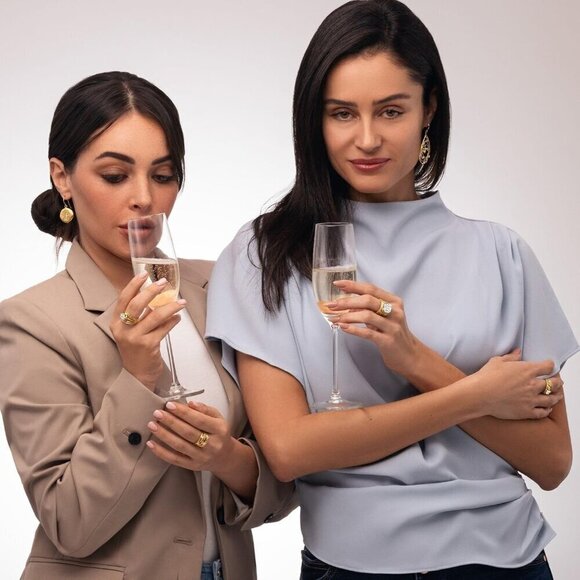 Women's  Gold Over Sterling Silver Statement Zirconia Granule Multi Strand Ring - Picture 4 of 8